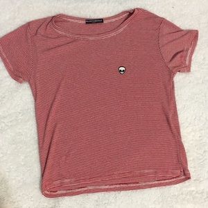 Brandy Melville alien stripped tee
